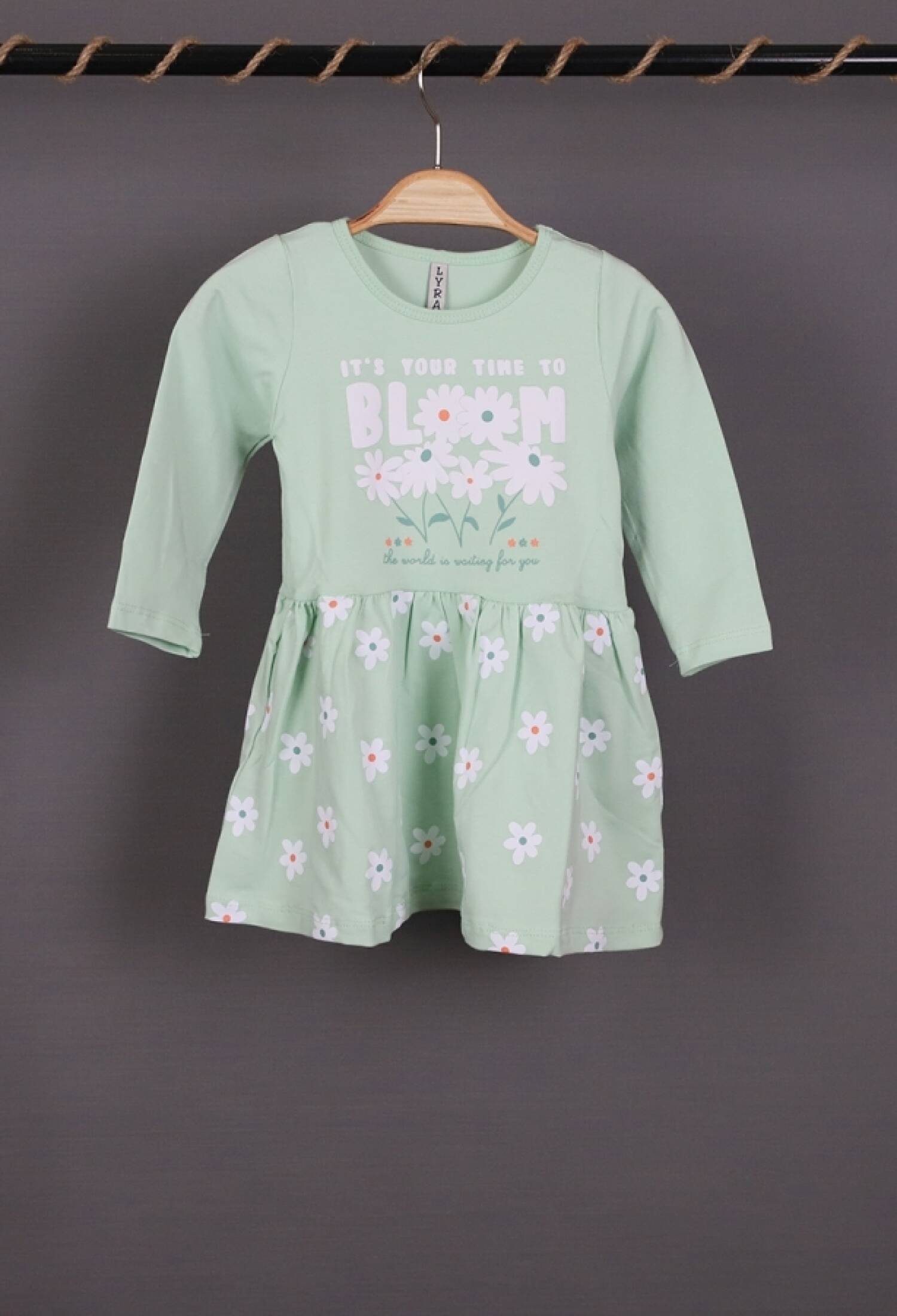 Bloom Baskılı Penye Elbise - Brand: LYRA KİDS - Kids & Bby Clothes From Peralane Kids Turkey