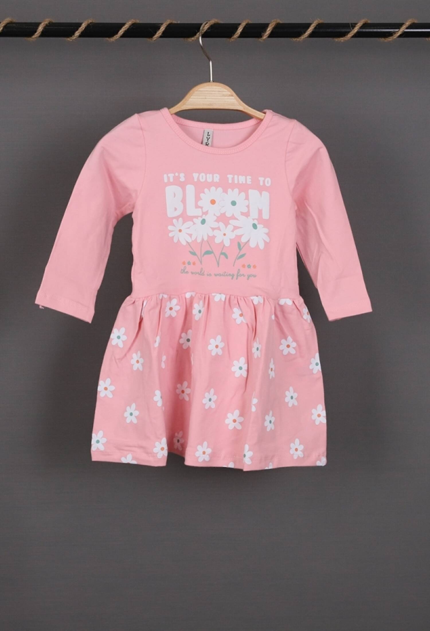 Bloom Baskılı Penye Elbise - Brand: LYRA KİDS - Kids & Bby Clothes From Peralane Kids Turkey