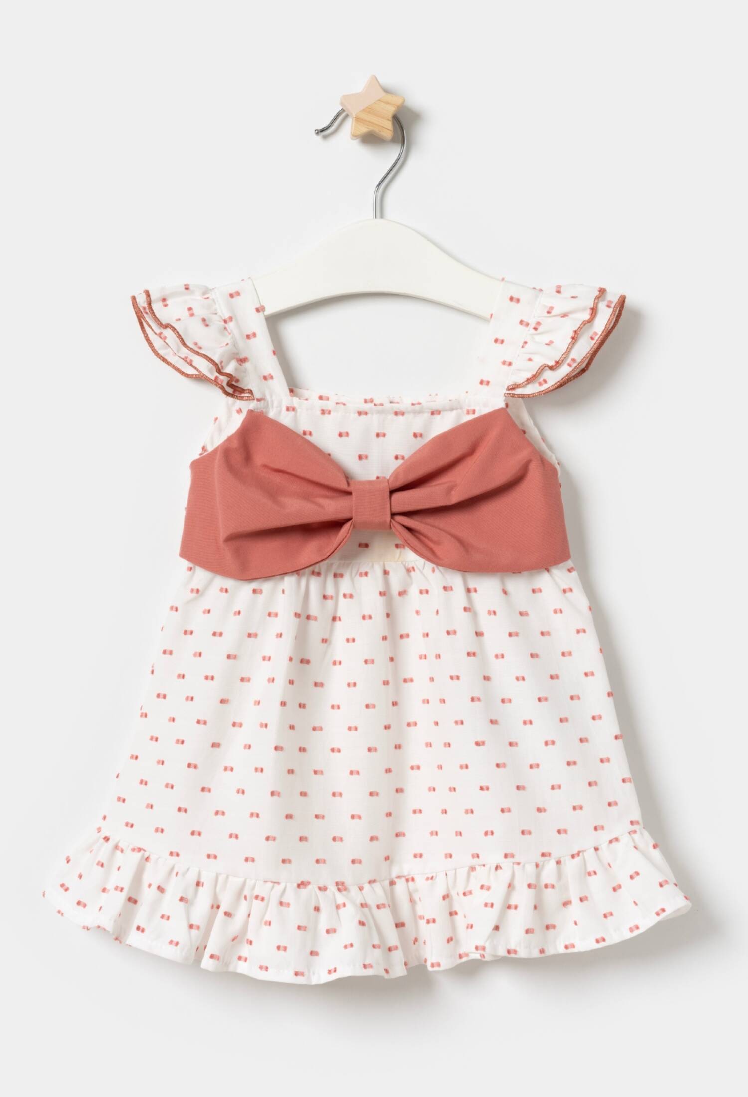 Bow-Strap Baby Girl Dress (9/12 Months-2/3 Years) - 25347 - Brand: Miniloox - Kids & Bby Clothes From Peralane Kids Turkey