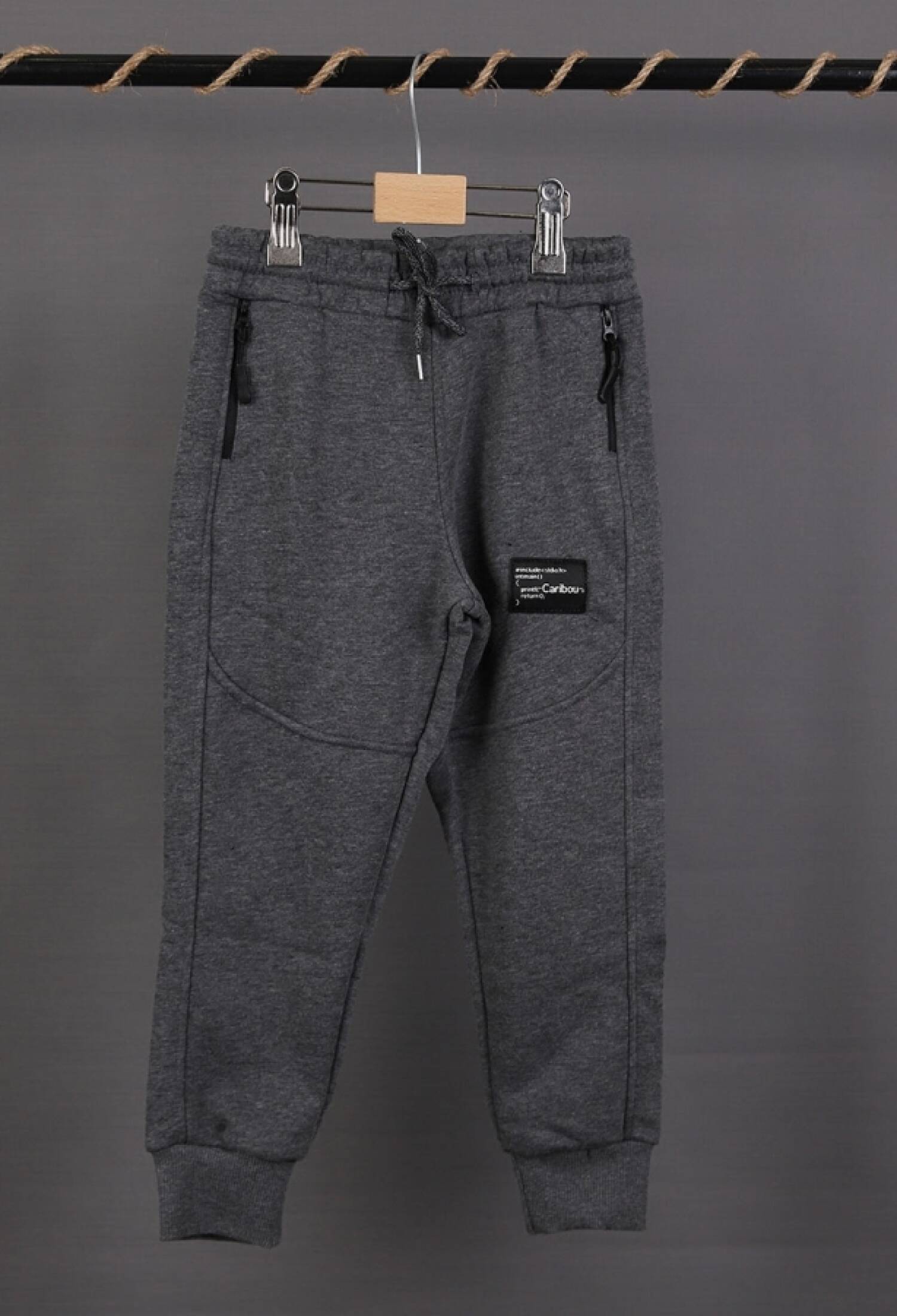 Caribou Embellished Zip-Up Boys Single Bottom, Unbrushed, 3-String