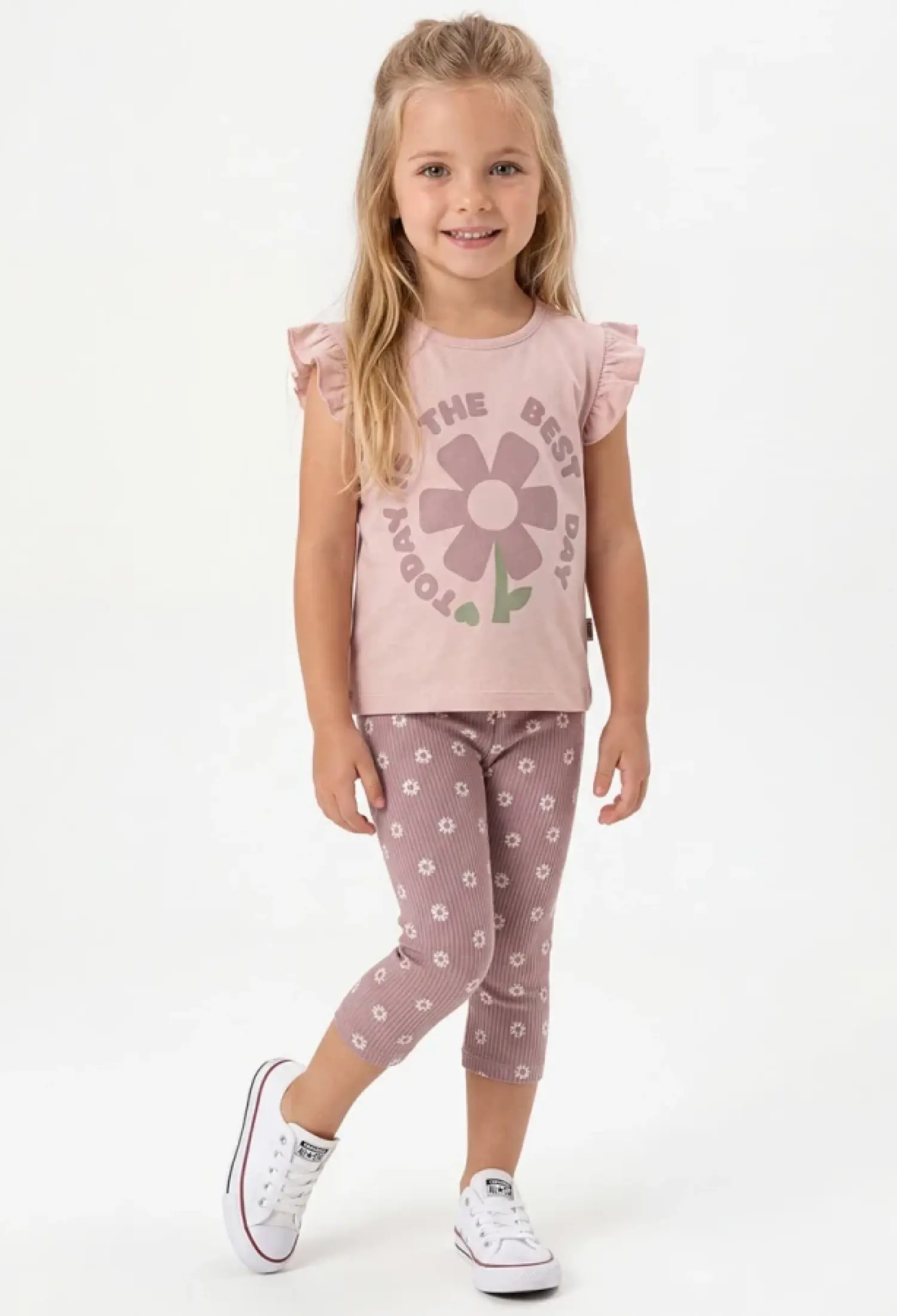 Floral Print Girls' Outfit