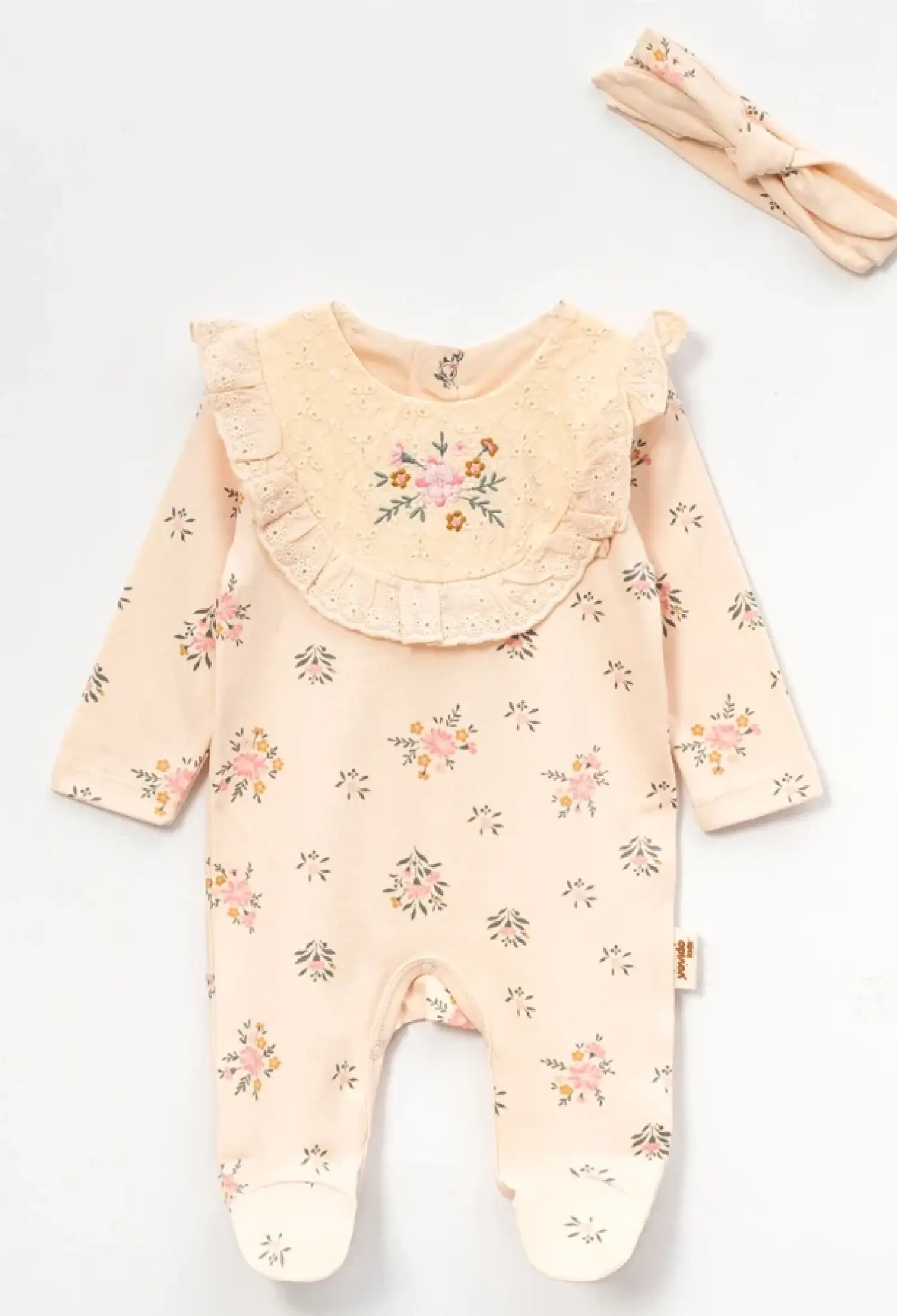 Çiçek Desenli Kız Bebe Tulum - Brand: VOVİDO - Kids & Bby Clothes From Peralane Kids Turkey