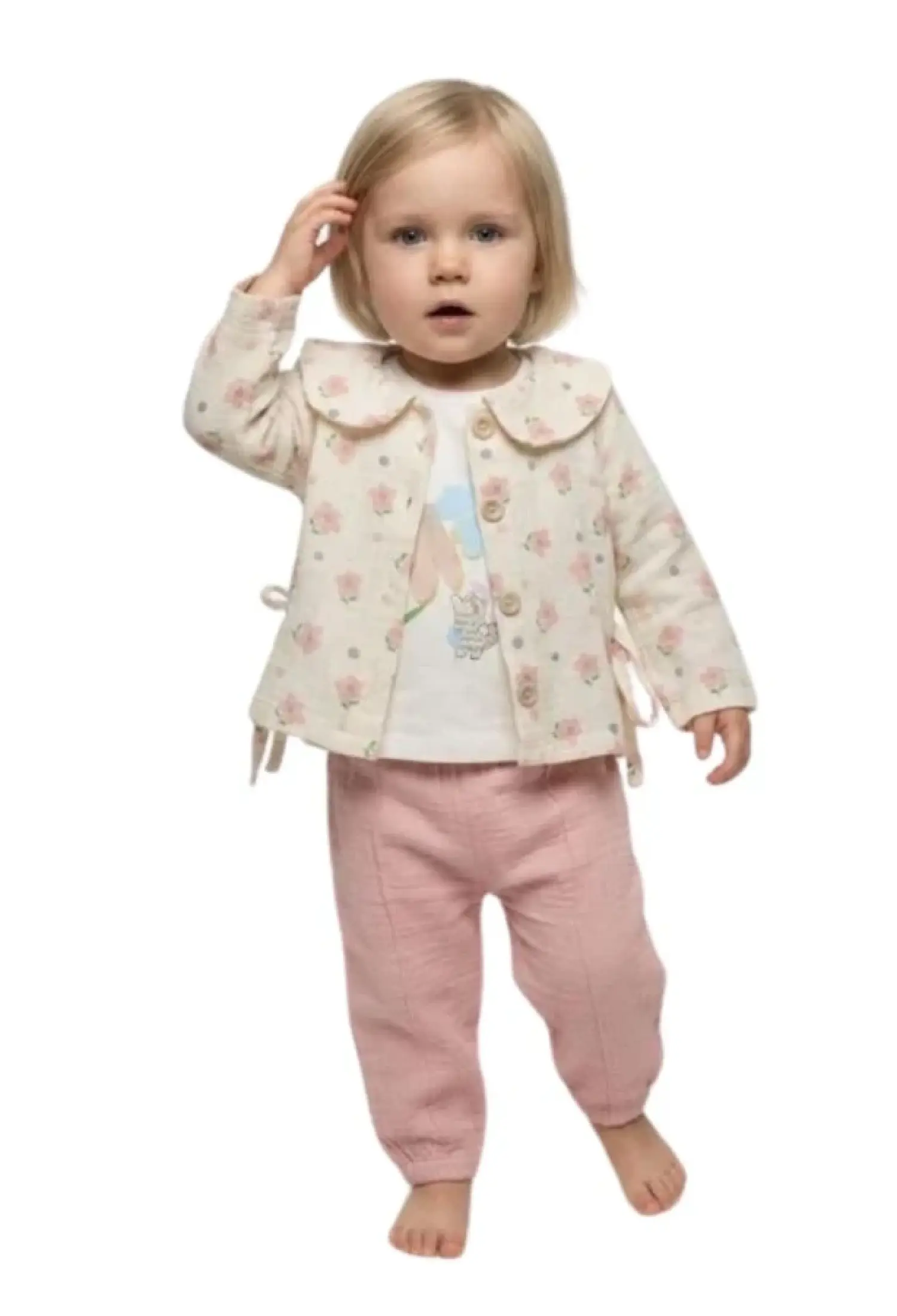 Çiçek Desenli Müslin Üçlü Kız Bebe Takım - Brand: ELCİ BABY - Kids & Bby Clothes From Peralane Kids Turkey