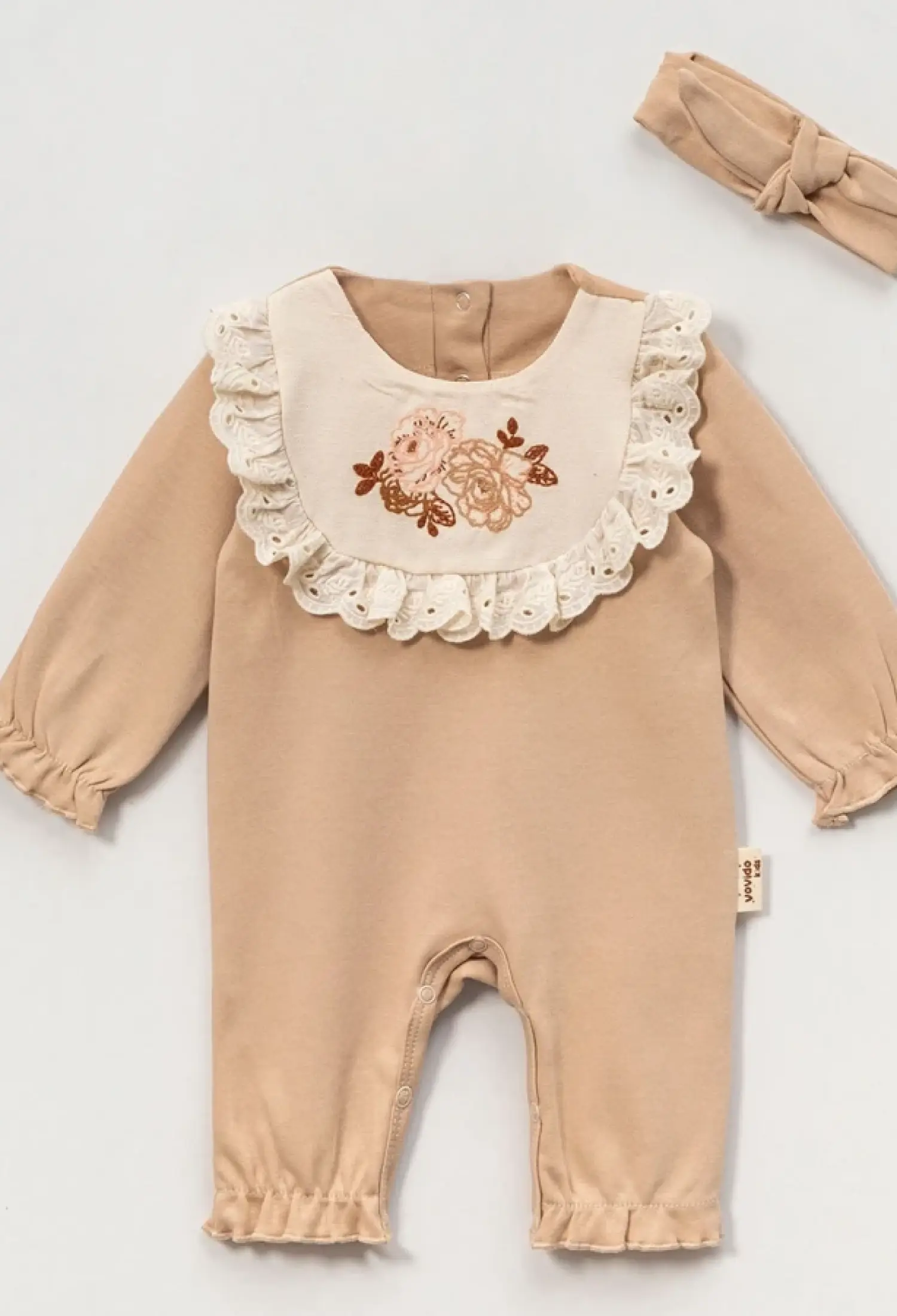 Çiçek Nakışlı Kız Bebe Tulum - Brand: VOVİDO - Kids & Bby Clothes From Peralane Kids Turkey