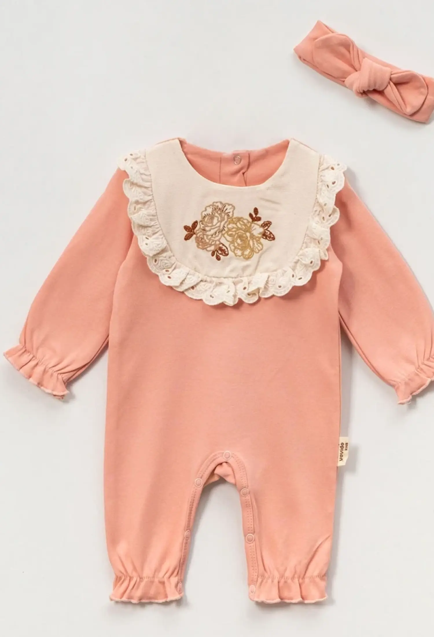Çiçek Nakışlı Kız Bebe Tulum - Brand: VOVİDO - Kids & Bby Clothes From Peralane Kids Turkey