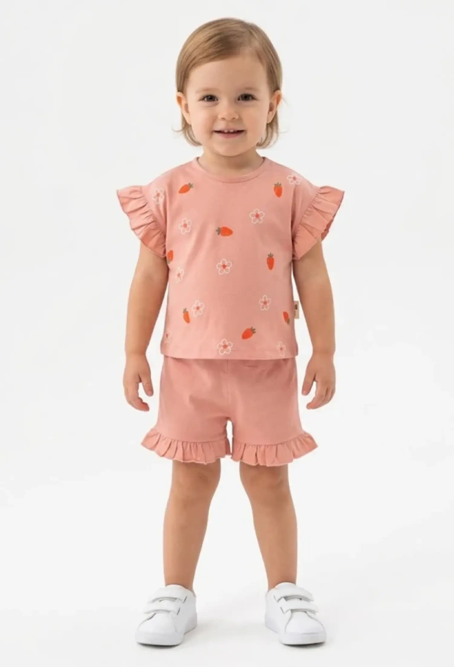 Strawberry Print Baby Girl Set