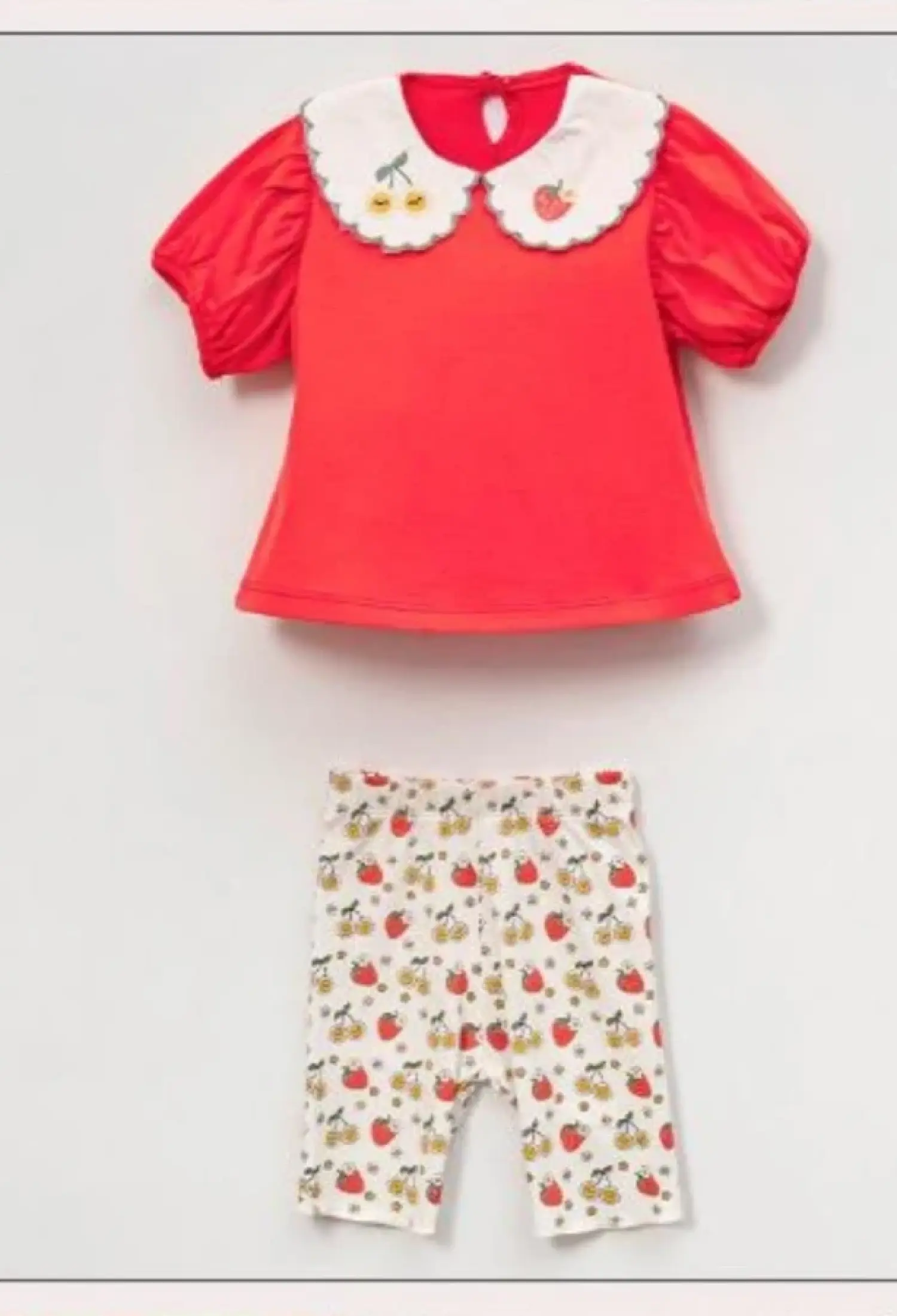 Strawberry Patterned Baby Girl Outfit