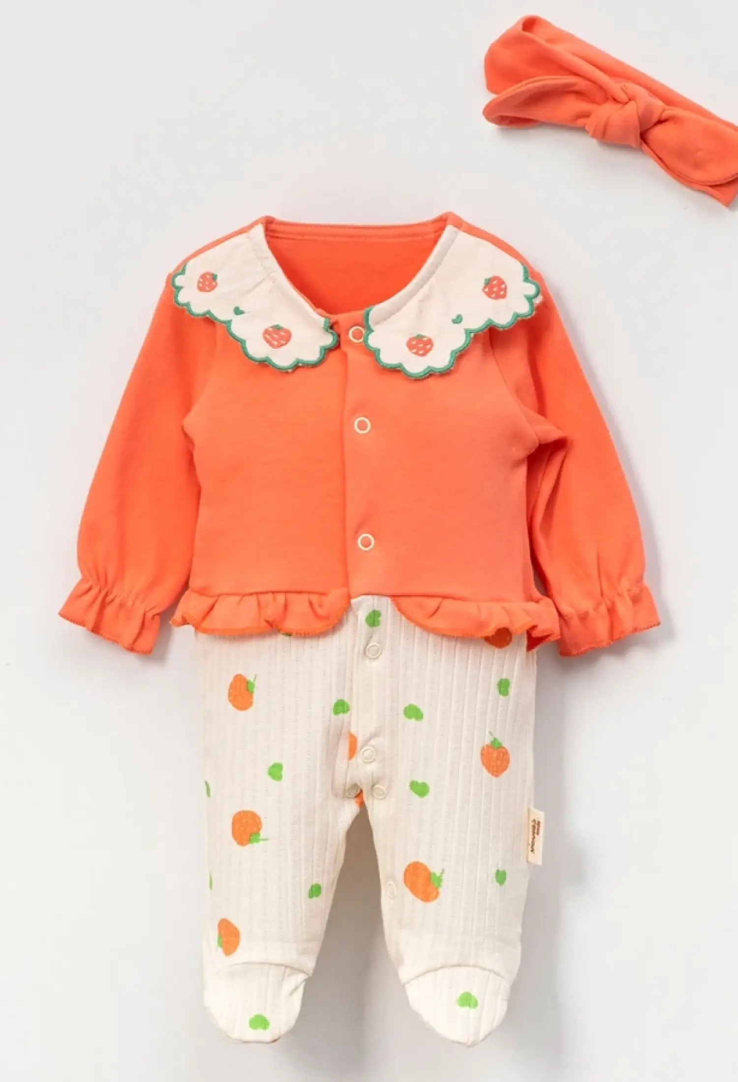 Çilek Desenli Kız Bebe Tulum - Brand: VOVİDO - Kids & Bby Clothes From Peralane Kids Turkey