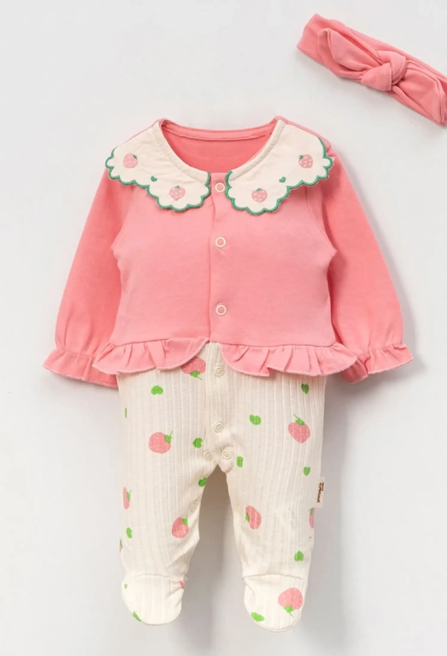 Çilek Desenli Kız Bebe Tulum - Brand: VOVİDO - Kids & Bby Clothes From Peralane Kids Turkey