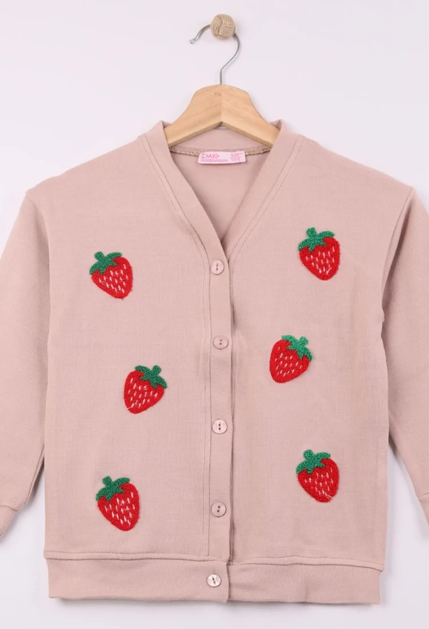 Çilek Nakışlı Triko Kız Hırka - Brand: CMK - Kids & Bby Clothes From Peralane Kids Turkey