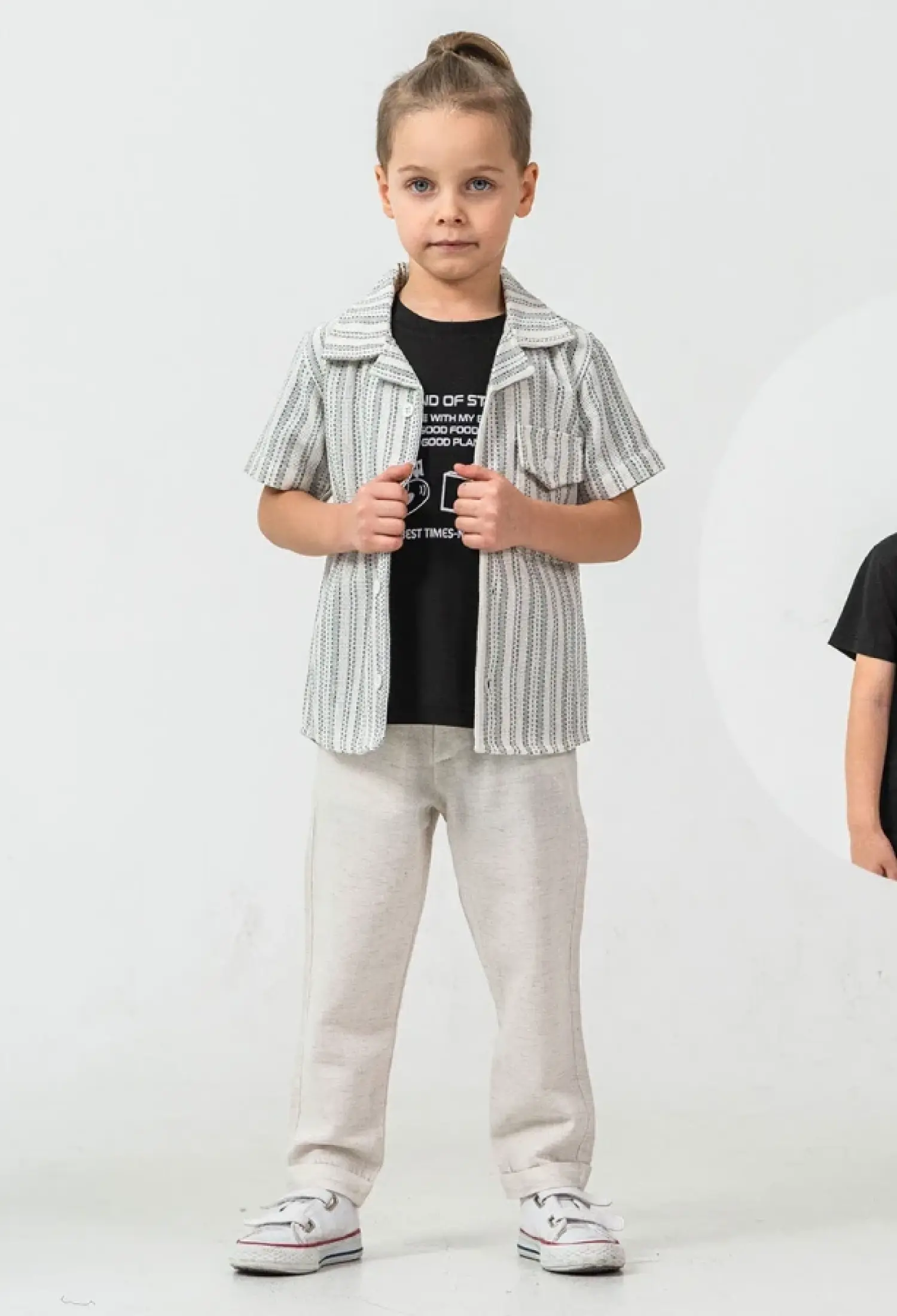 Three-Piece Boys Suit with Striped Shirt