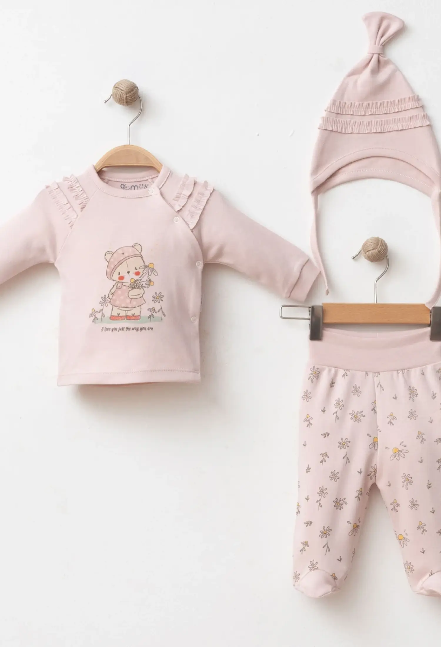 Daisy Bear 3 Piece Set - 5018 - Brand: Gümüş Baby - Kids & Bby Clothes From Peralane Kids Turkey