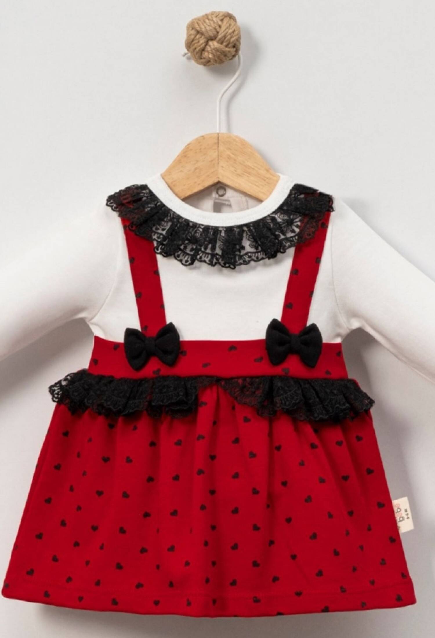 Lace Collar Heart Pattern Baby Dress