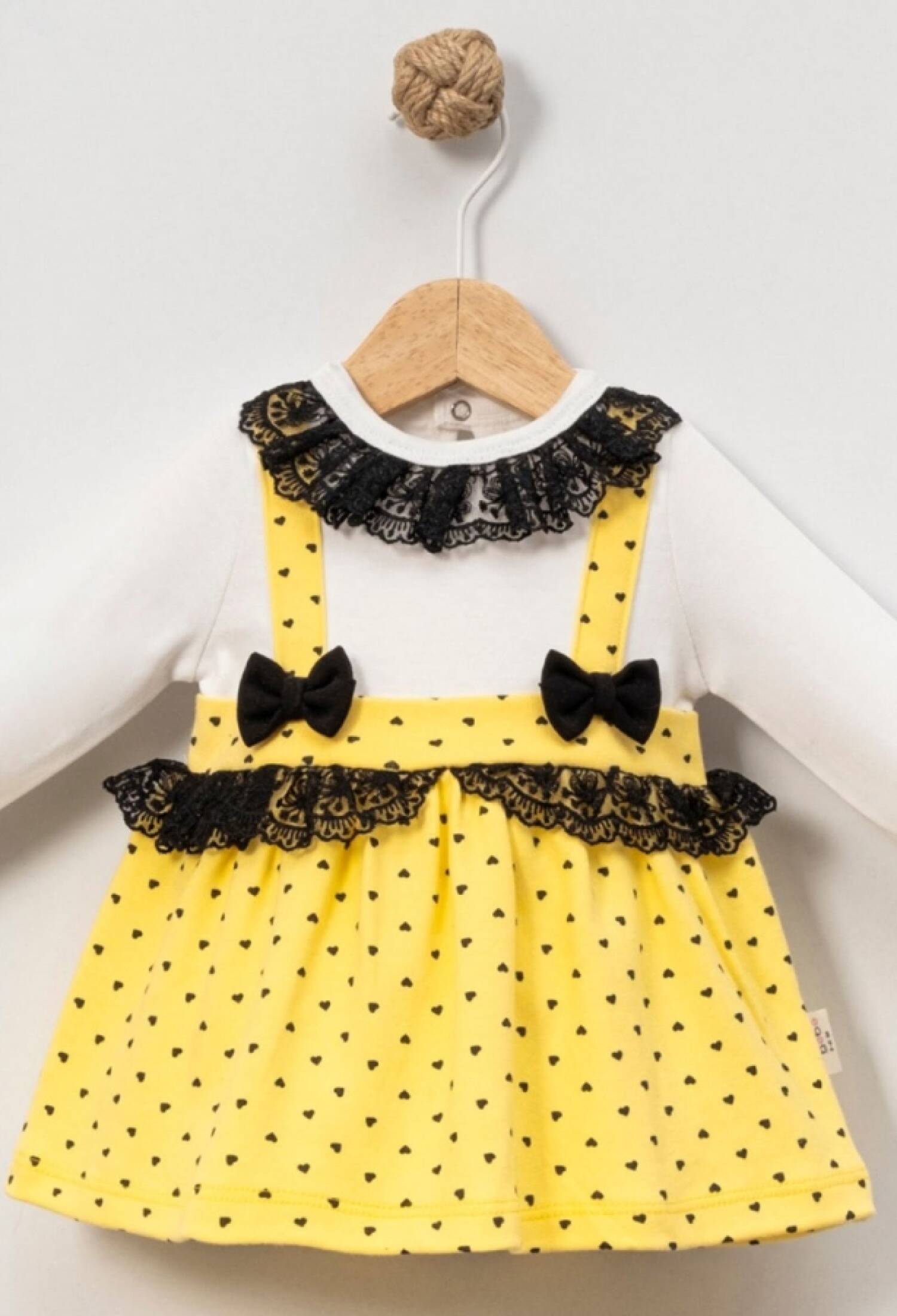 Lace Collar Heart Pattern Baby Dress
