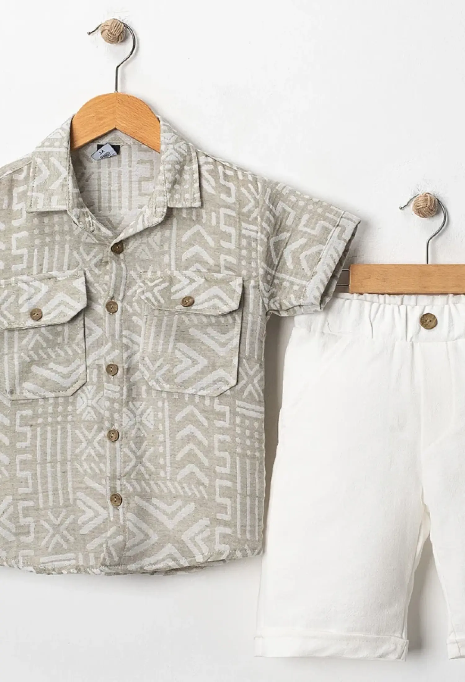Desenli Gömlekli Üçlü Erkek Takım - Brand: CANÖZ - Kids & Bby Clothes From Peralane Kids Turkey