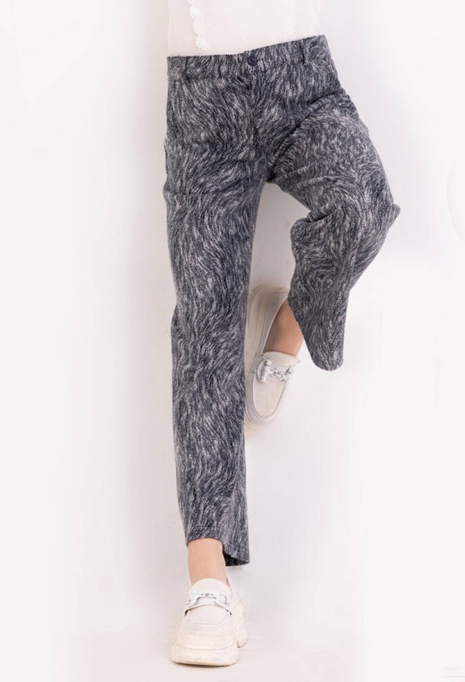 Patterned Jacquard Girls' Trousers
