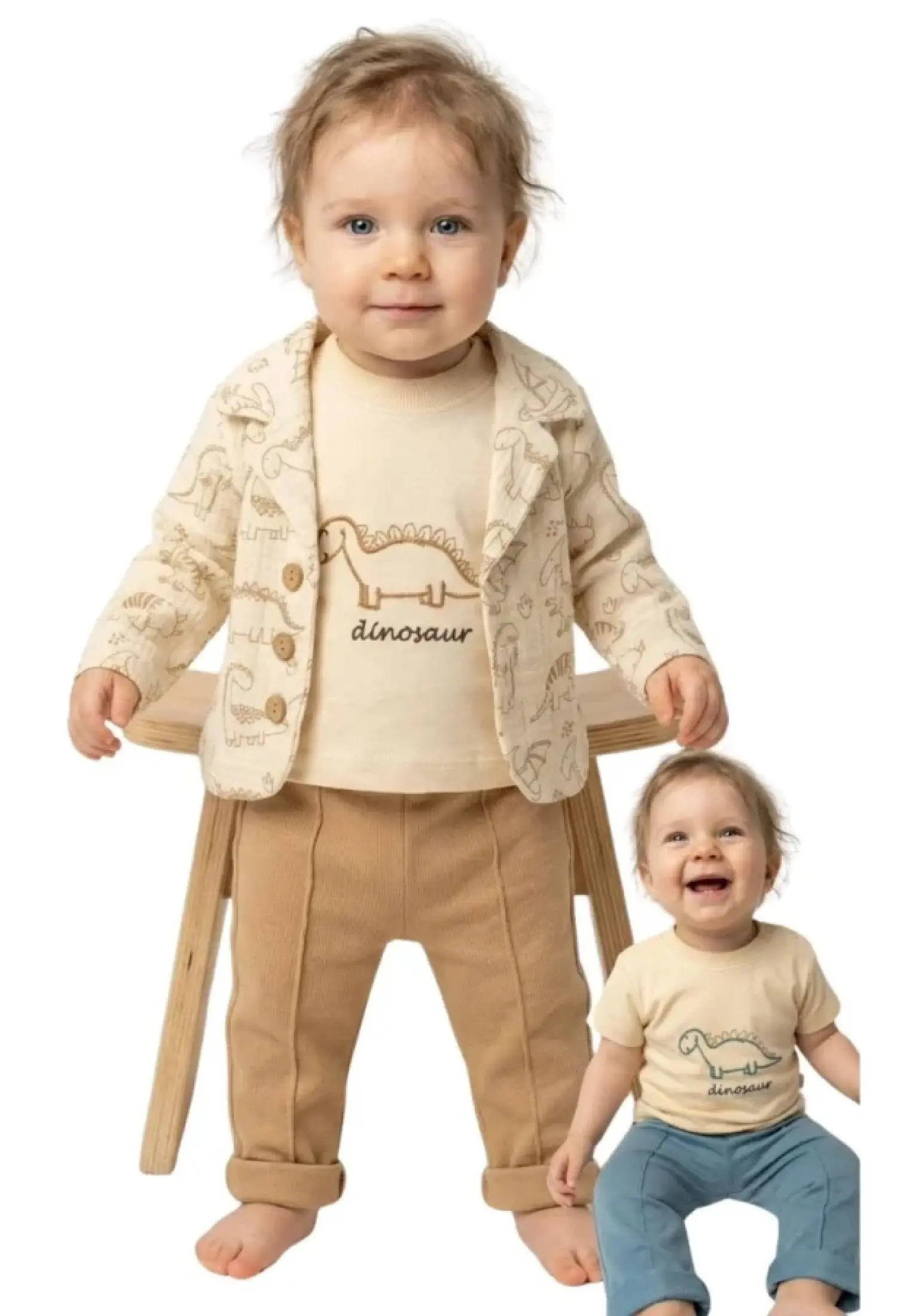 Dino Baskılı Erkek Bebe Takım - Brand: ELCİ BABY - Kids & Bby Clothes From Peralane Kids Turkey
