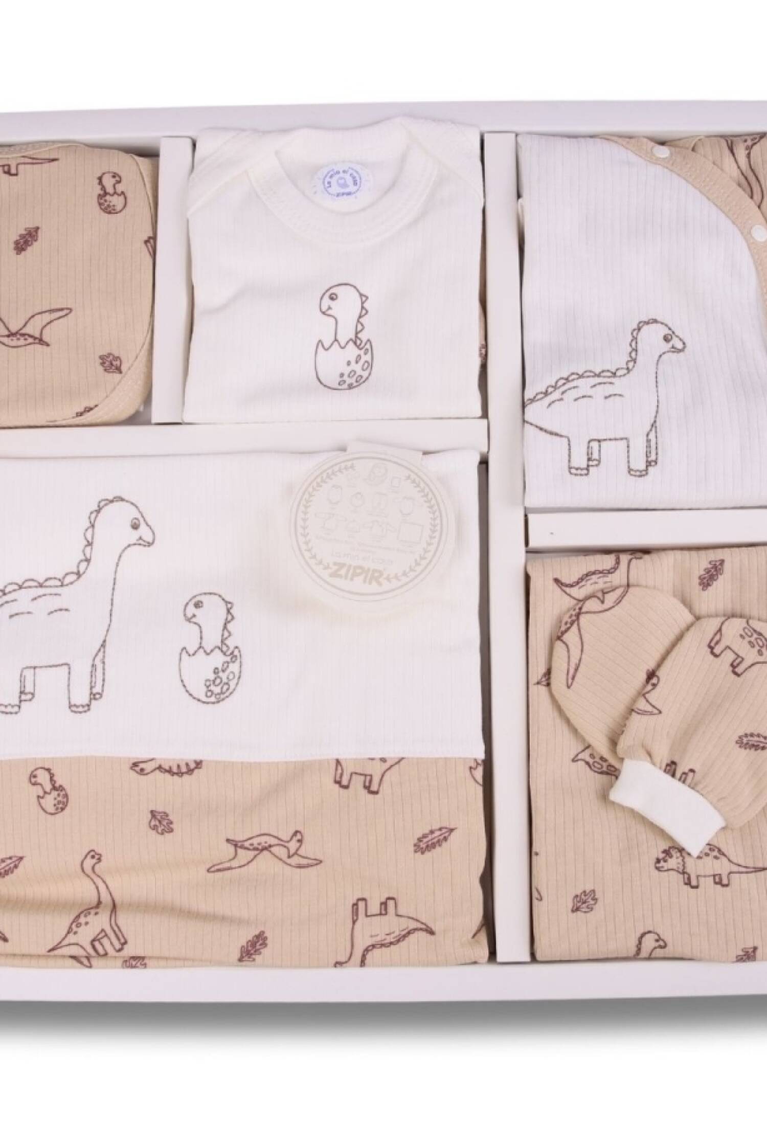 Dino Desenli Erkek Bebe Hastane Çıkışı 10lü Set - Brand: ZIPIR - Kids & Bby Clothes From Peralane Kids Turkey