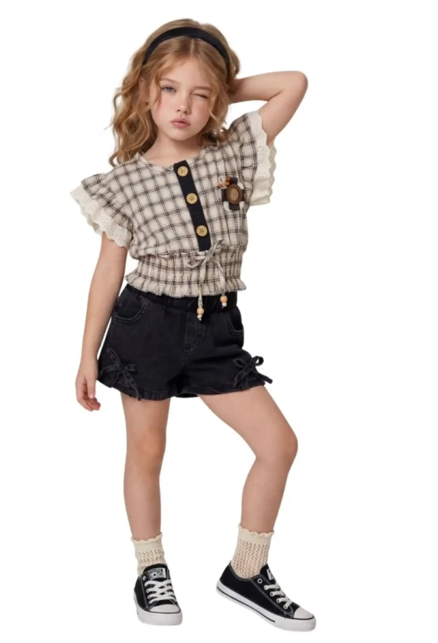 Düğmeli Gömlekli Kız Takım - Brand: SEALY - Kids & Bby Clothes From Peralane Kids Turkey