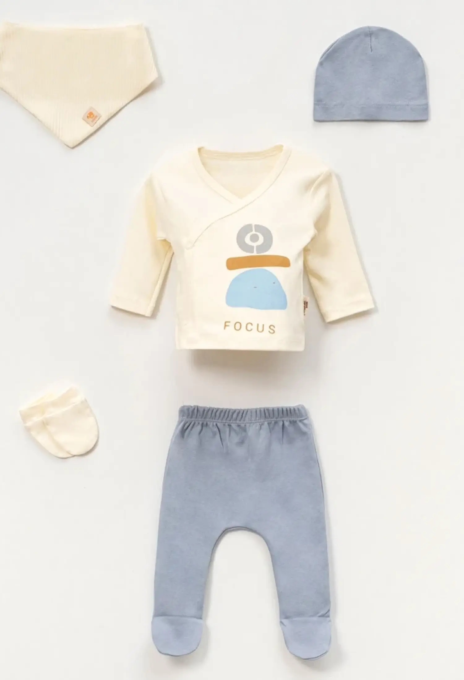 Erkek Bebe 5li Hastane Çıkışı Zıbın Set - Brand: VOVİDO - Kids & Bby Clothes From Peralane Kids Turkey