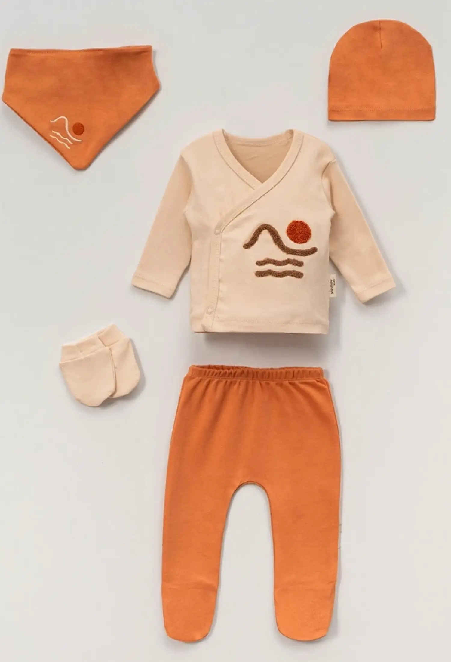 Erkek Bebe 5li Hastane Çıkışı Zıbın Set - Brand: VOVİDO - Kids & Bby Clothes From Peralane Kids Turkey