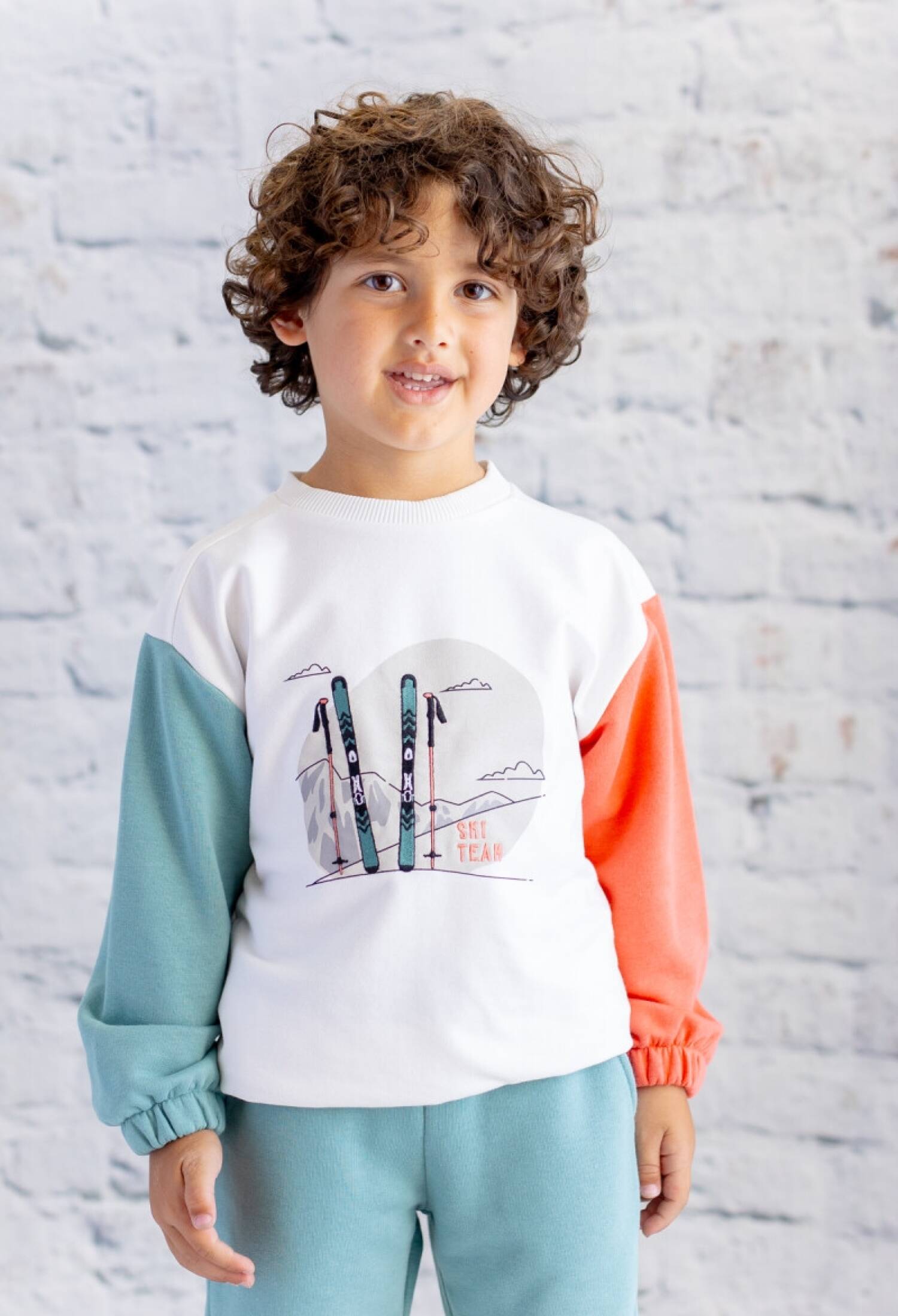 Boys' Colorful Printed Embroidered Sweatshirt 1-12 Years Zeyland 1070-252Z3EZF61