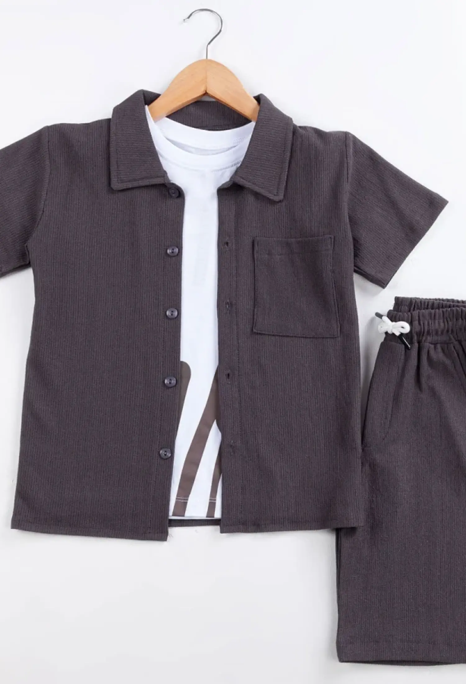 Ex Baskılı Gömleki Üçlü Erkek Takım - Brand: CIVILTI - Kids & Bby Clothes From Peralane Kids Turkey