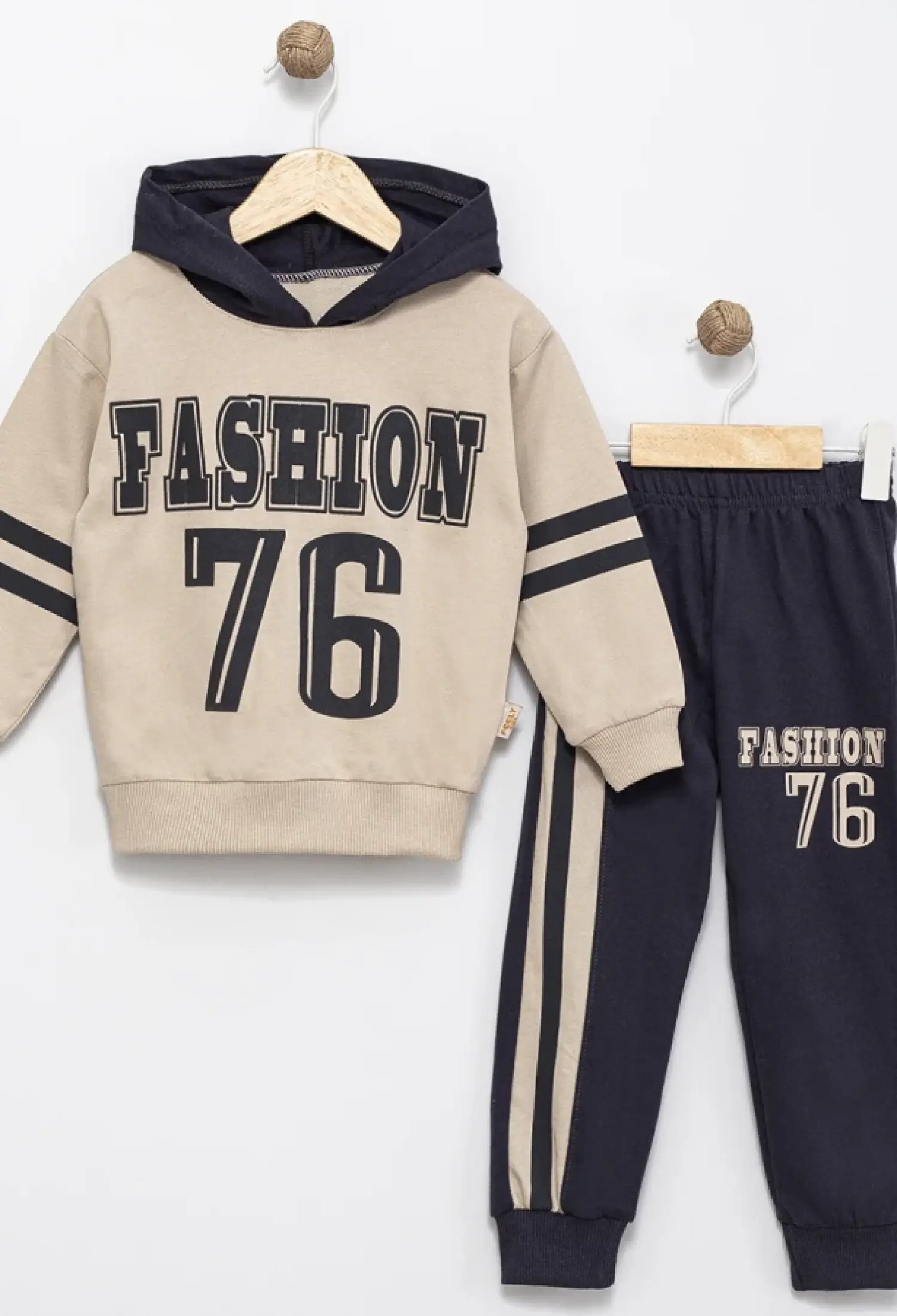 Fashion Print Hooded Boys Suit