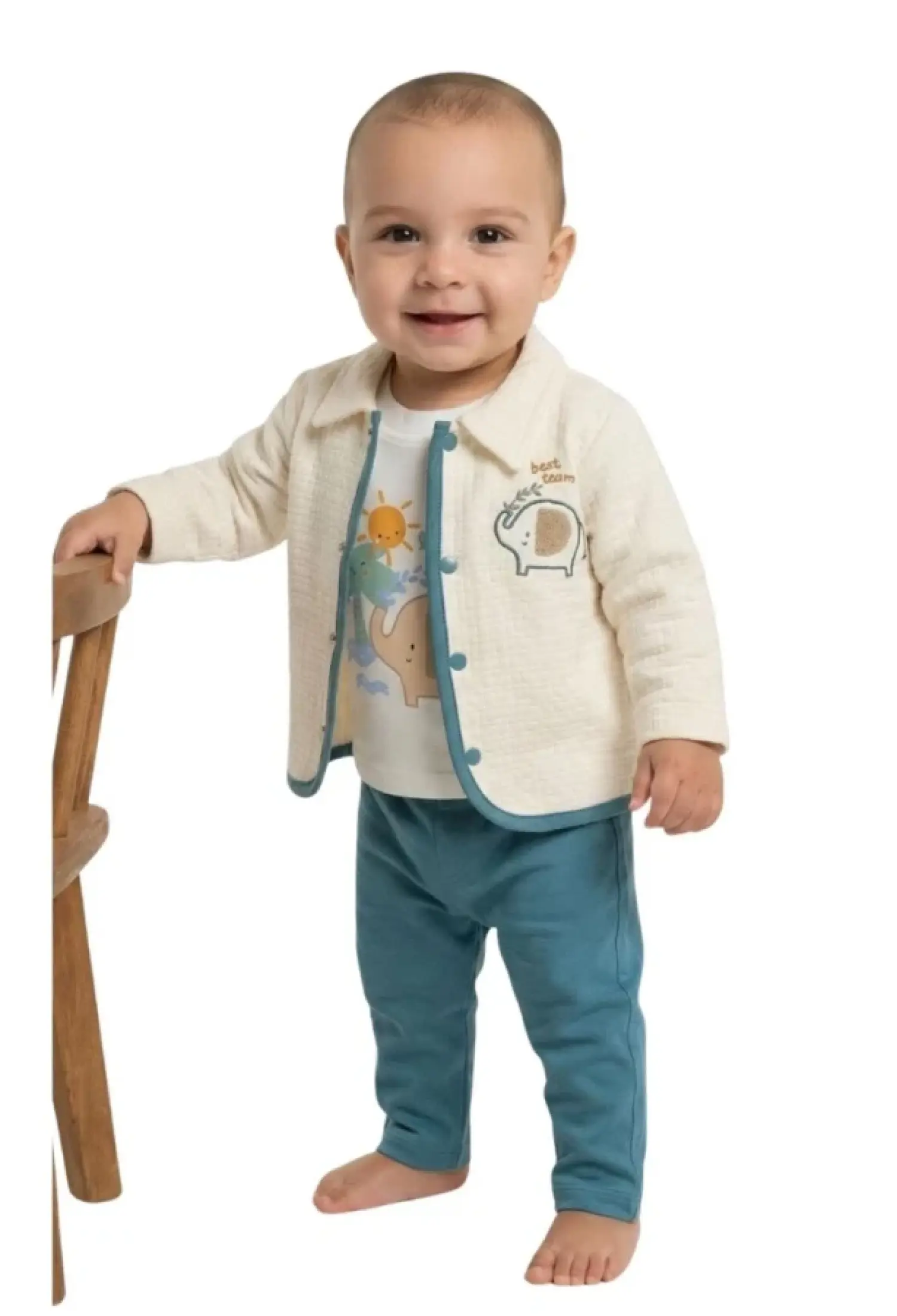 Fil Baskılı Erkek Bebe Takım - Brand: ELCİ BABY - Kids & Bby Clothes From Peralane Kids Turkey
