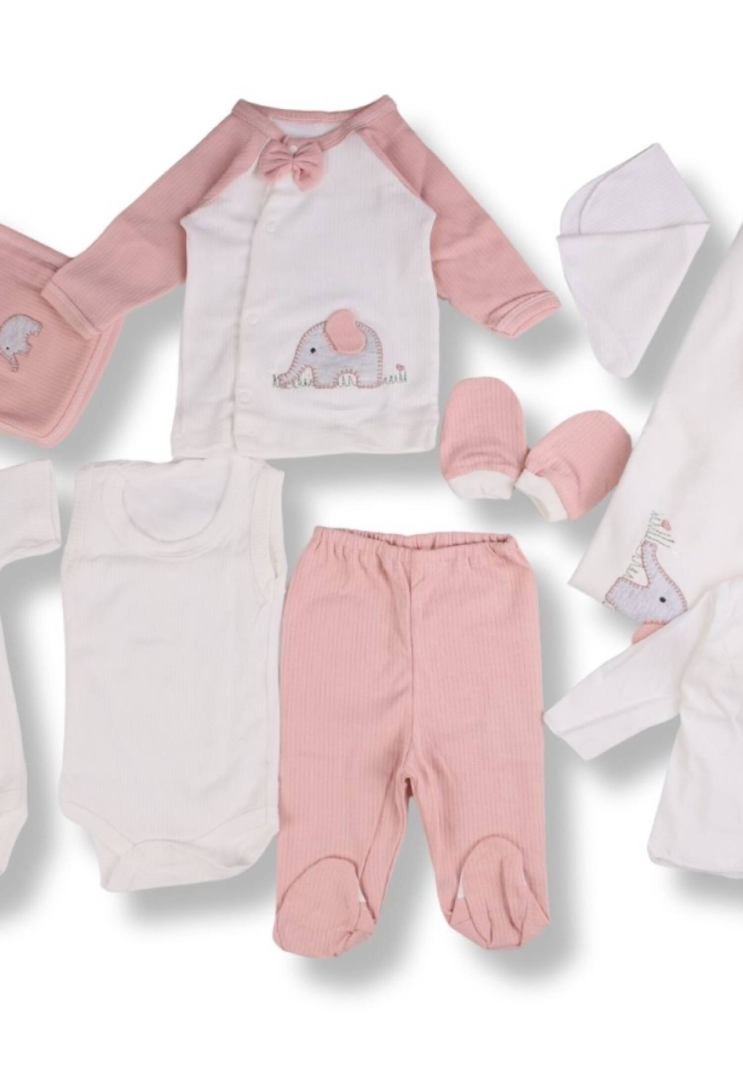 Fil Nakışlı Erkek Bebe Hastane Çıkışı 10lü Set - Brand: ZIPIR - Kids & Bby Clothes From Peralane Kids Turkey