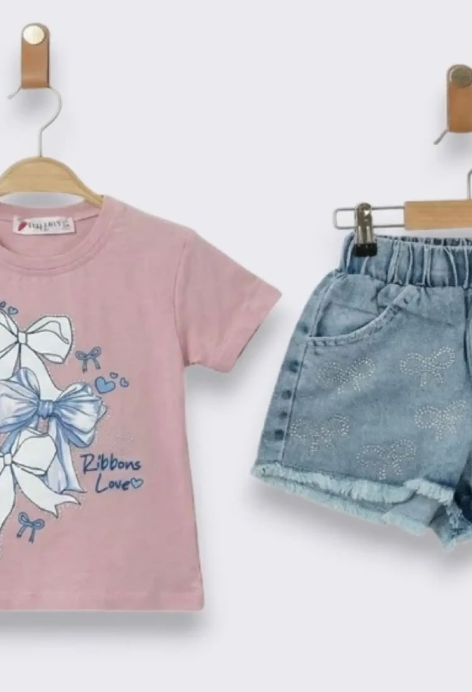 Girls' Set with Bow Print