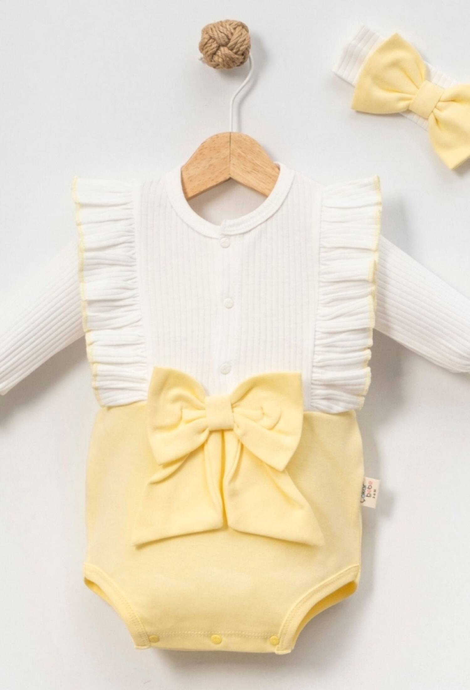 Baby Girl Snap Bodysuit with Bow Detail