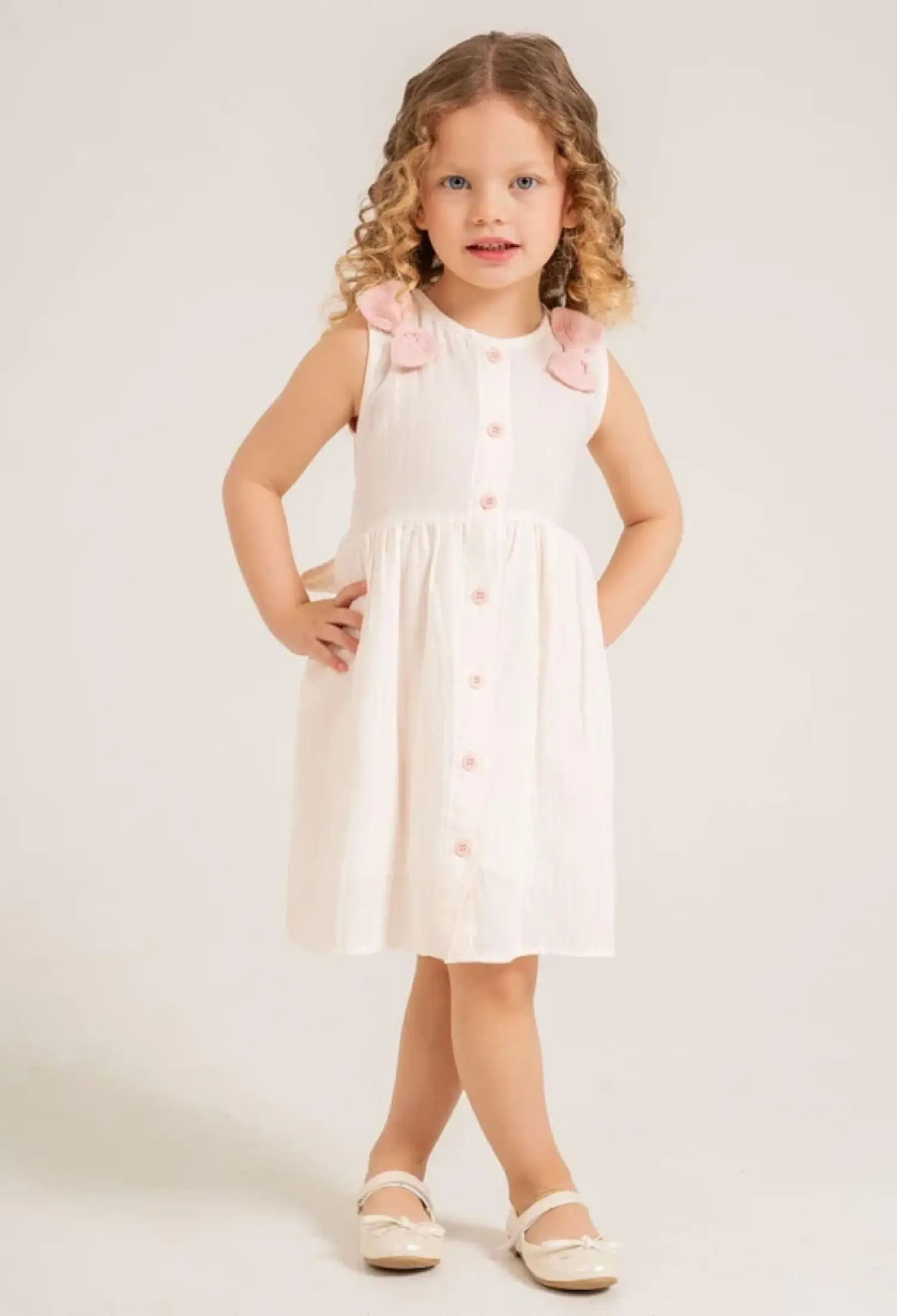 Fiyonk Detaylı Müslin Elbise - Brand: ECOLKIZ - Kids & Bby Clothes From Peralane Kids Turkey