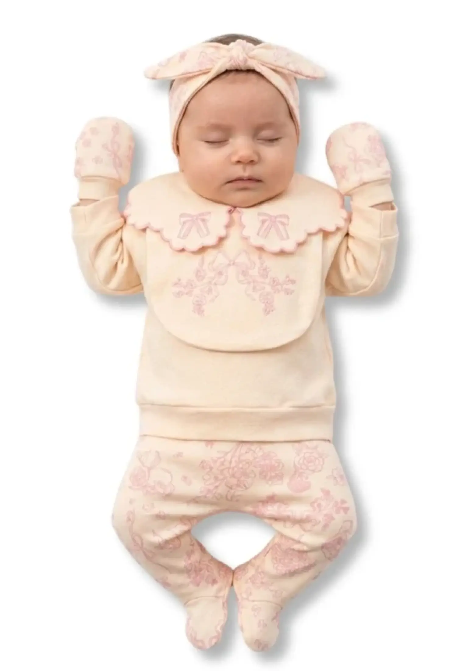Fiyonk Nakışlı Kız Bebe 5li Set - Brand: VOVİDO - Kids & Bby Clothes From Peralane Kids Turkey