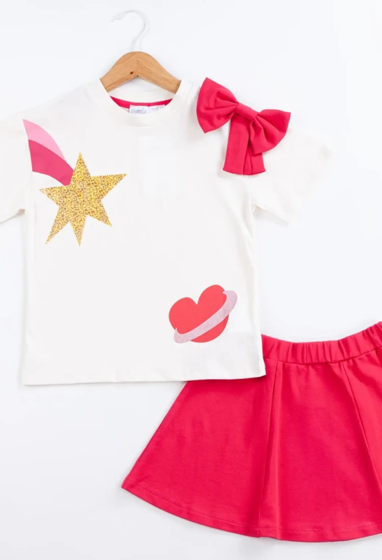 Girl's Set with Bow Embroidery