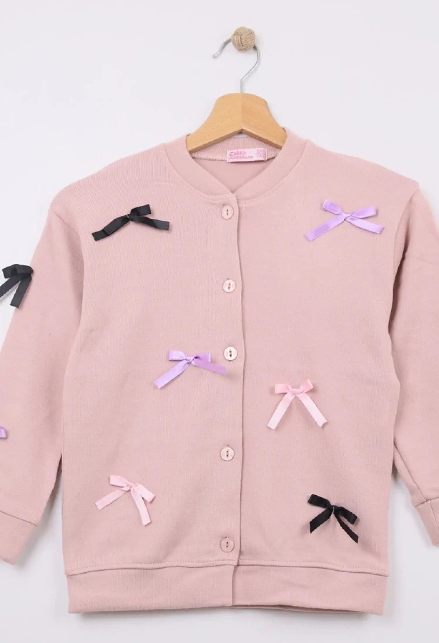 Fiyonk Nakışlı Triko Kız Hırka - Brand: CMK - Kids & Bby Clothes From Peralane Kids Turkey