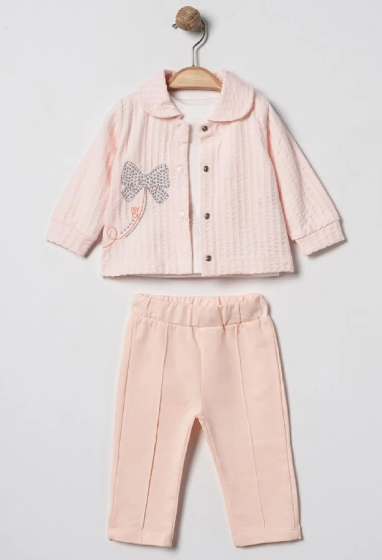 Fiyonk Nakışlı Üçlü Kız Bebe Takım - Brand: ELCİ BABY - Kids & Bby Clothes From Peralane Kids Turkey