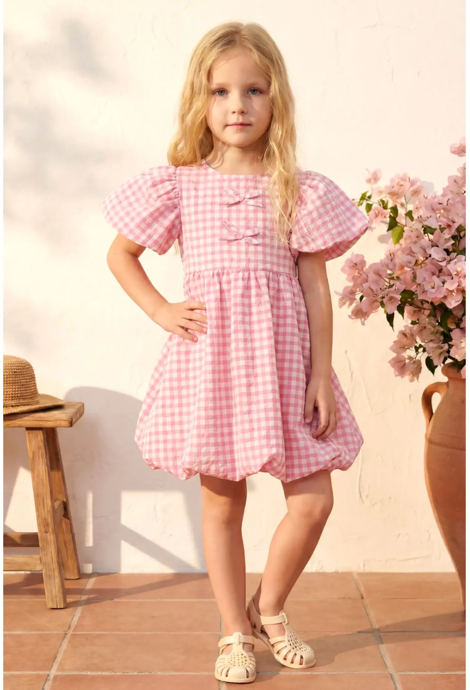 Girls Buckle Detail Plaid Dress (3-4 / 7-8 Years) - 25387 - Brand: Miniloox - Kids & Bby Clothes From Peralane Kids Turkey