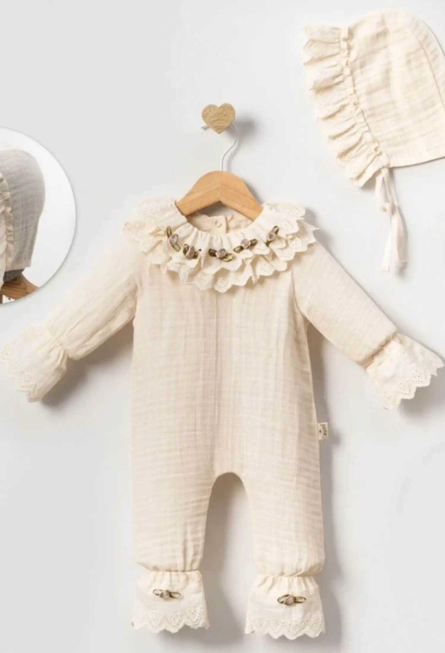 Gül Nakışlı Kız Bebe Tulum - Brand: CAYZEN - Kids & Bby Clothes From Peralane Kids Turkey