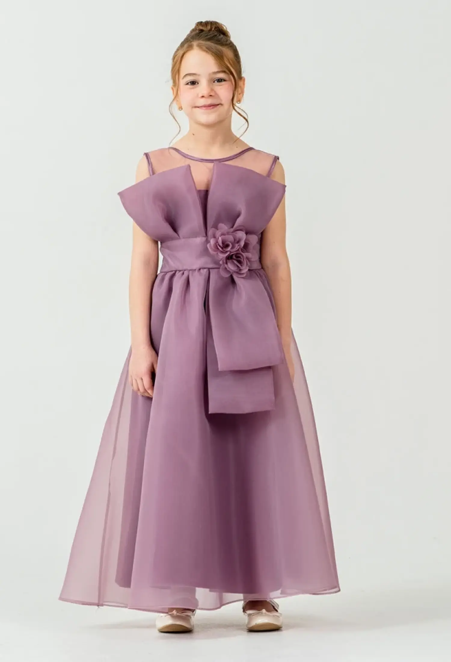 Girl's Dress with Rose Embroidery