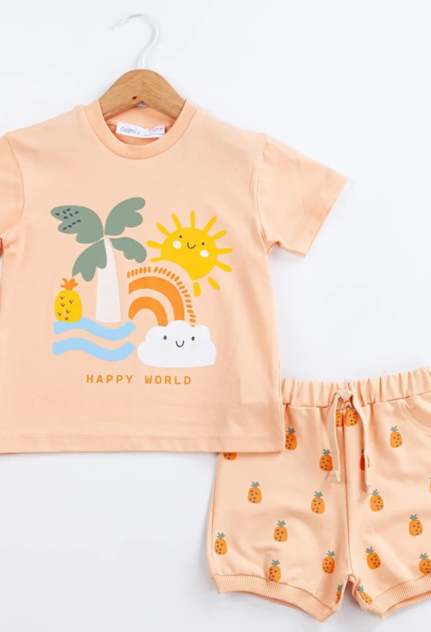Happy World Baskılı Kız Bebe Takım - Brand: COMİX - Kids & Bby Clothes From Peralane Kids Turkey