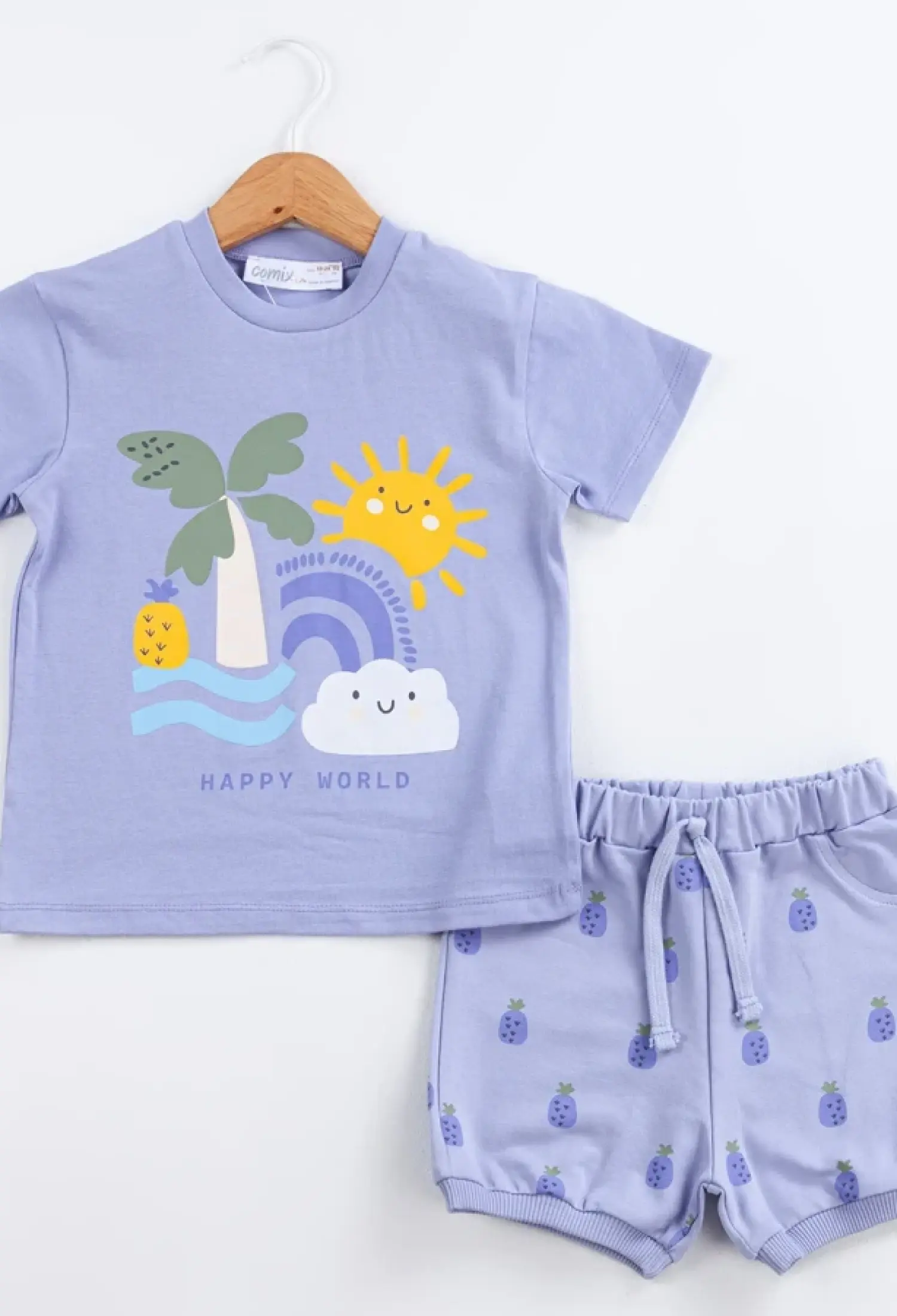Happy World Baskılı Kız Bebe Takım - Brand: COMİX - Kids & Bby Clothes From Peralane Kids Turkey