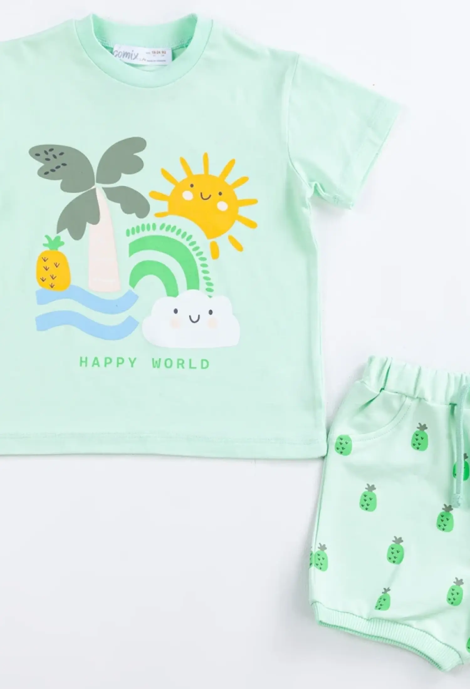 Happy World Baskılı Kız Bebe Takım - Brand: COMİX - Kids & Bby Clothes From Peralane Kids Turkey