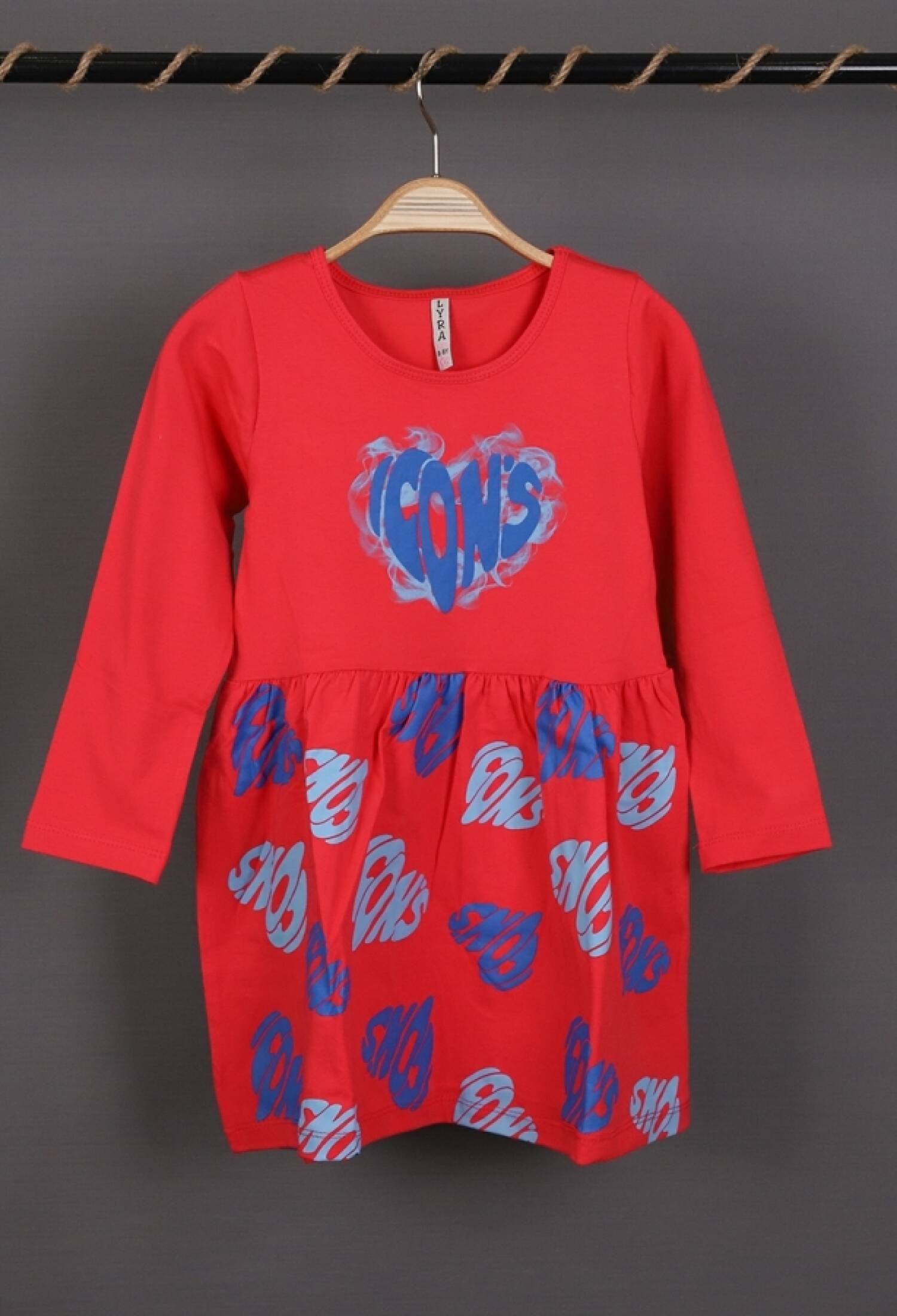 Icon Print Cotton Dress