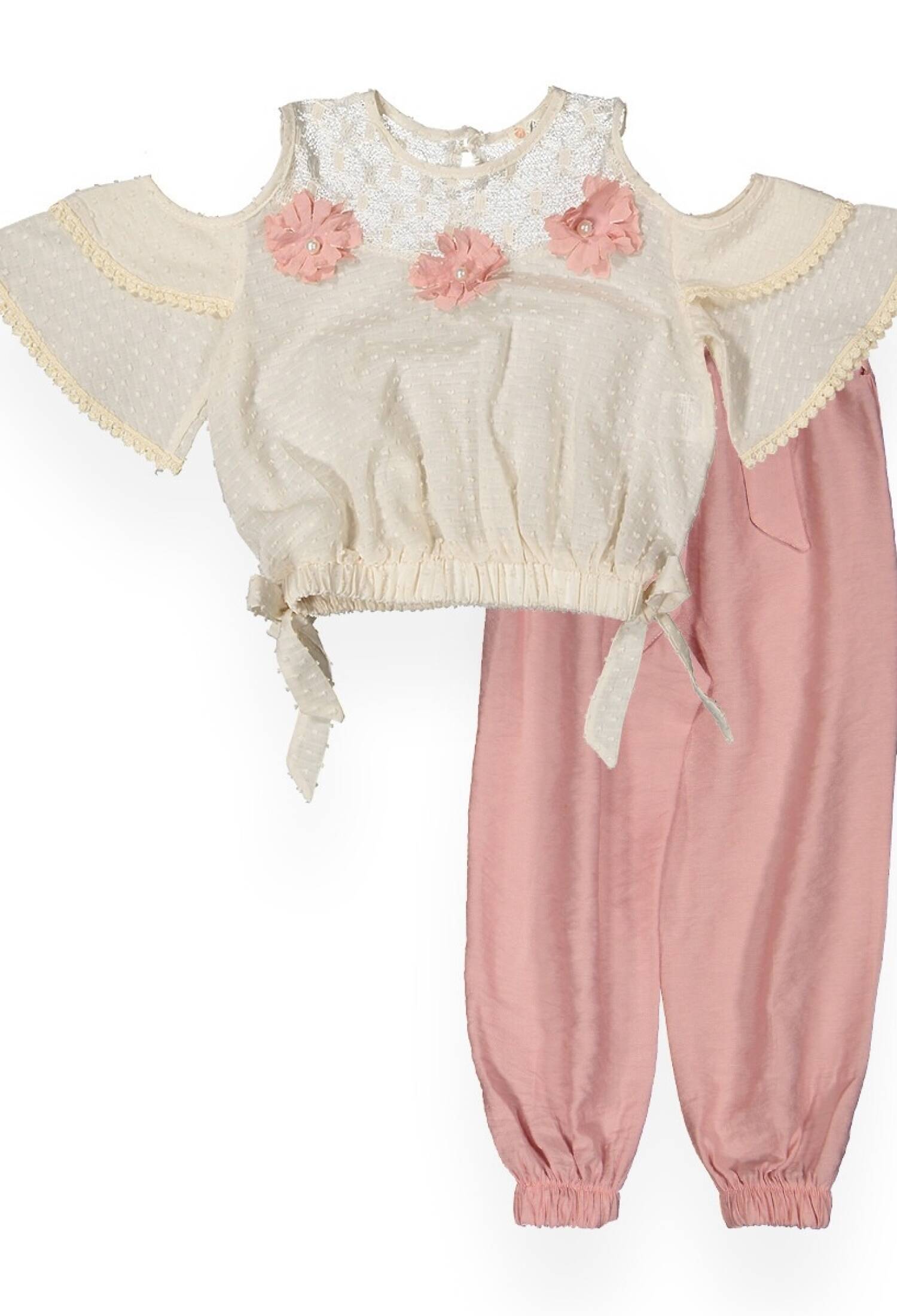 Cold Shoulder Floral Capri Set
