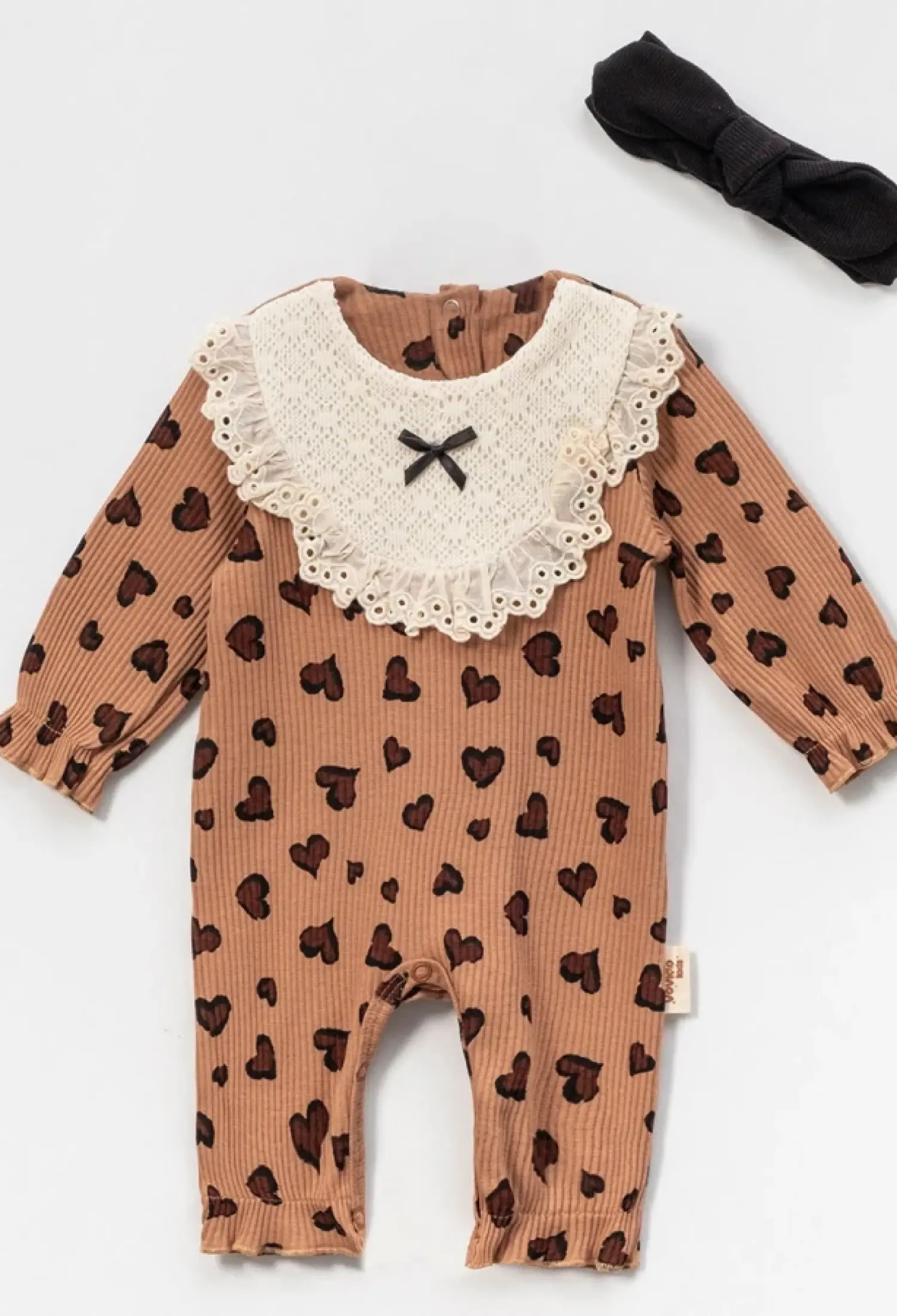 Kalp Desenli Kız Bebe Tulum - Brand: VOVİDO - Kids & Bby Clothes From Peralane Kids Turkey