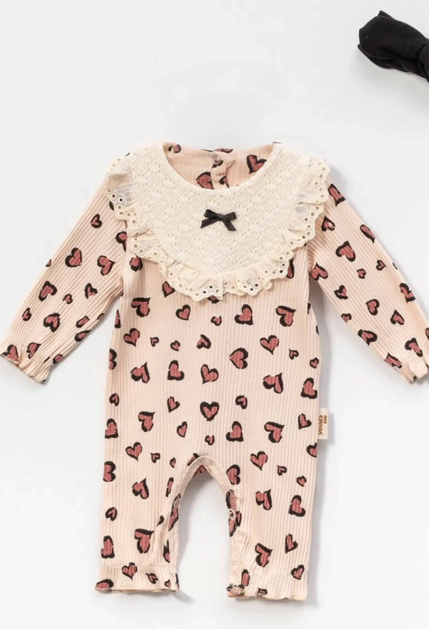 Kalp Desenli Kız Bebe Tulum - Brand: VOVİDO - Kids & Bby Clothes From Peralane Kids Turkey