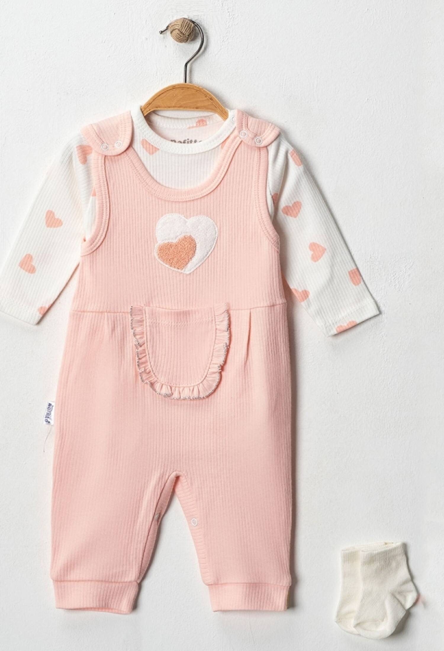 Kalp Desenli Kız Tulum - Brand: NAFİTTO - Kids & Bby Clothes From Peralane Kids Turkey