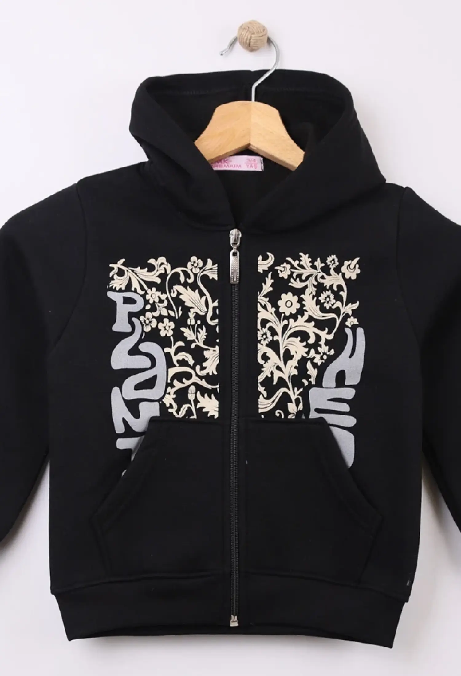 Kapşonlu Kız Hırka 3 İp Şardonlu - Brand: CMK - Kids & Bby Clothes From Peralane Kids Turkey