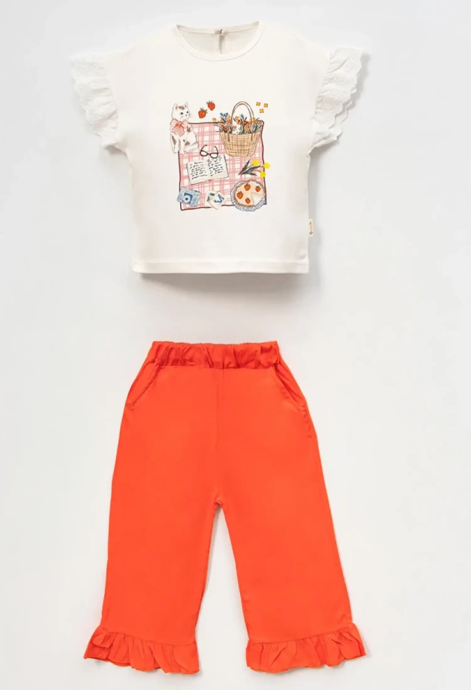 Kedi Baskılı Kız Takım - Brand: VOVİDO - Kids & Bby Clothes From Peralane Kids Turkey
